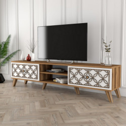 Mueble TV Class blanco nogal Practica Hogar