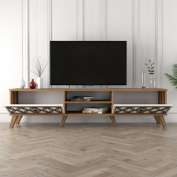 Mueble TV Class blanco nogal Practica Hogar