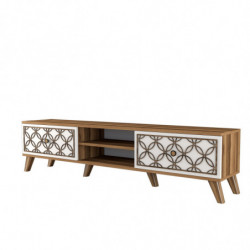 Mueble TV Class blanco nogal Practica Hogar