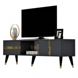 Mueble TV Vania Antracita Oro Practica Hogar