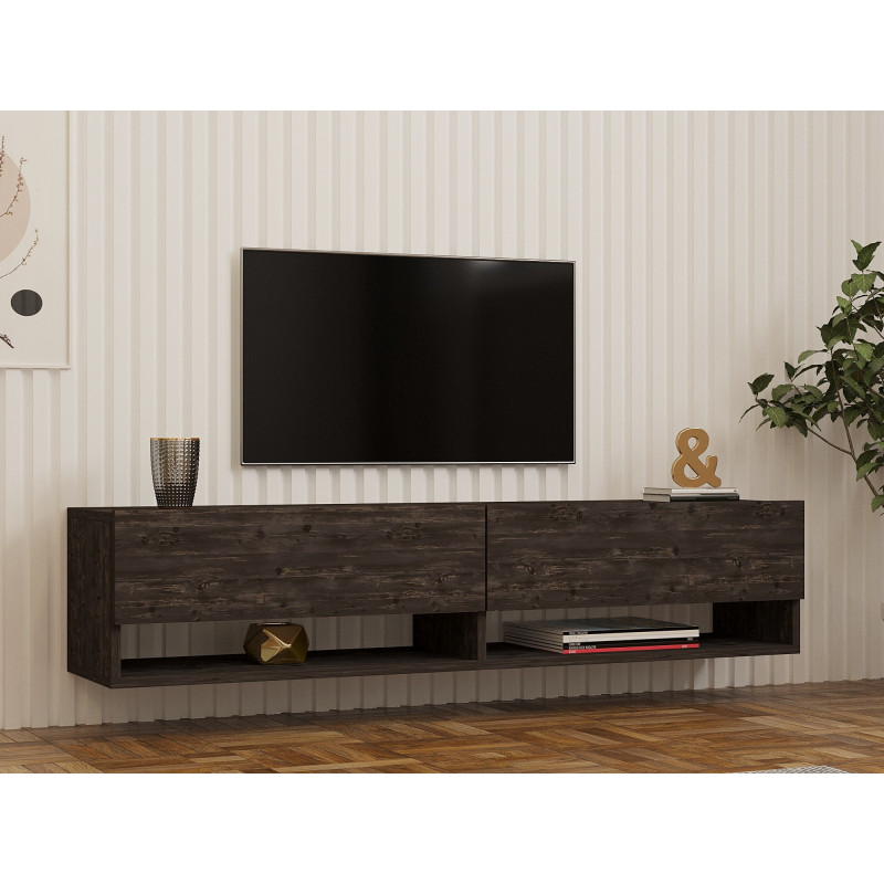Mueble TV con estante Arges antracita Practica Hogar Mueble TV con estante Arges antracita Practica Hogar