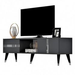 Mueble TV Vania Antracita Plata Practica Hogar