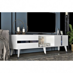 Mueble TV Vania Blanco Plata Practica Hogar