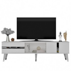 Mueble TV Vania Blanco Plata Practica Hogar