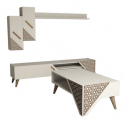 Conjunto de muebles de salón Beril crema Practica Hogar