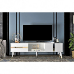 Mueble TV Vania Blanco Oro Practica Hogar
