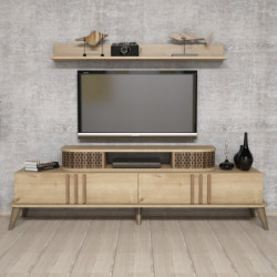 Mueble TV con estante Eylül roble Practica Hogar