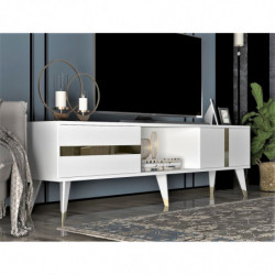 Mueble TV Vania Blanco Oro Practica Hogar