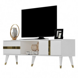 Mueble TV Vania Blanco Oro Practica Hogar