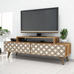 Mueble TV City crema nogal Practica Hogar