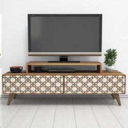 Mueble TV City crema nogal Practica Hogar