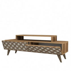 Mueble TV City crema nogal Practica Hogar