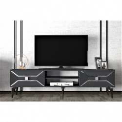 Mueble TV Yumedi Antracita Plata Practica Hogar