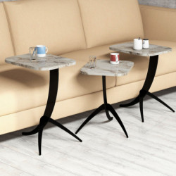 Set mesas de café (3 piezas) Pion blanco negro Practica Hogar