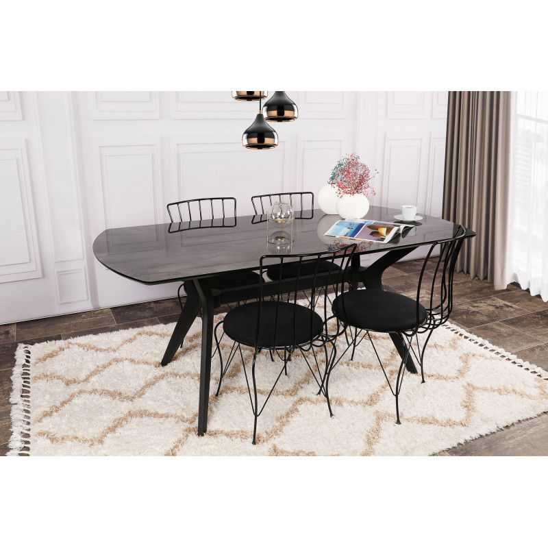 Mesa comedor Ares 1041 negro Practica Hogar Mesa comedor Ares 1041 negro Practica Hogar