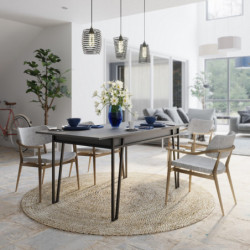 Mesa de comedor extensible Pal antracita Practica Hogar