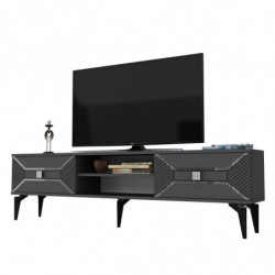 Mueble TV Yumedi Antracita Plata Practica Hogar