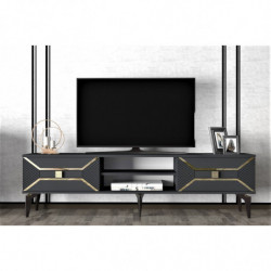 Mueble TV Yumedi Antracita Oro Practica Hogar