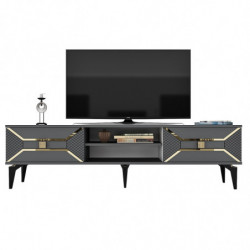 Mueble TV Yumedi Antracita Oro Practica Hogar