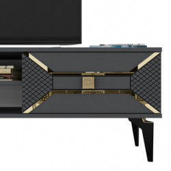 Mueble TV Yumedi Antracita Oro Practica Hogar