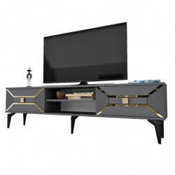 Mueble TV Yumedi Antracita Oro Practica Hogar