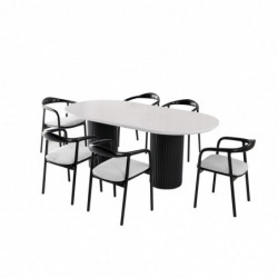 Mesa comedor Li-932 blanco negro Practica Hogar