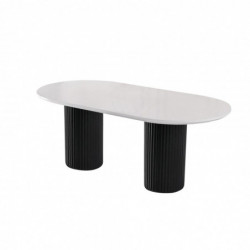 Mesa comedor Li-932 blanco negro Practica Hogar