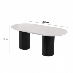 Mesa comedor Li-932 blanco negro Practica Hogar