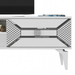 Mueble TV Yumedi Blanco Plata Practica Hogar