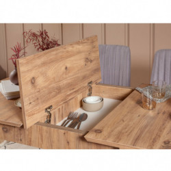 Set mesa comedor extensible y sillas (4 piezas) Vina 0701 pino atlántico soho Practica Hogar