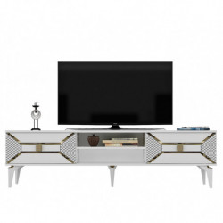Mueble TV Yumedi Blanco Oro Practica Hogar