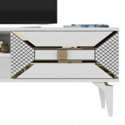 Mueble TV Yumedi Blanco Oro Practica Hogar