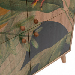 Mueble auxiliar Multilüx Saka sonomo verde amarillo Practica Hogar