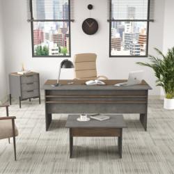 Conjunto de muebles de oficina VS7-CGA antracita gris marrón Practica Hogar