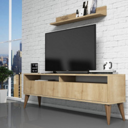 Mueble TV con estante Best roble Practica Hogar