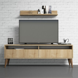 Mueble TV con estante Best roble Practica Hogar