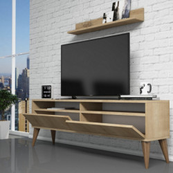 Mueble TV con estante Best roble Practica Hogar