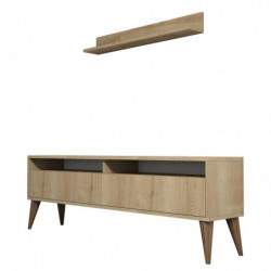 Mueble TV con estante Best roble Practica Hogar