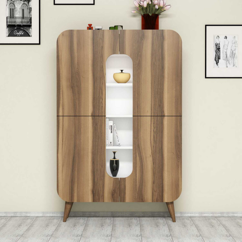 Mueble auxiliar Mine blanco nogal Practica Hogar Mueble auxiliar Mine blanco nogal Practica Hogar