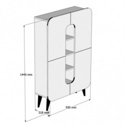 Mueble auxiliar Mine blanco nogal Practica Hogar