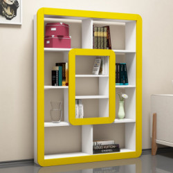 Librería Orkide blanco amarillo Practica Hogar