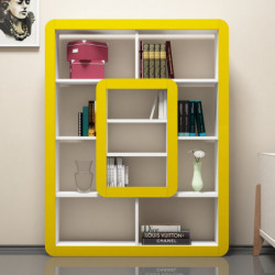Librería Orkide blanco amarillo Practica Hogar