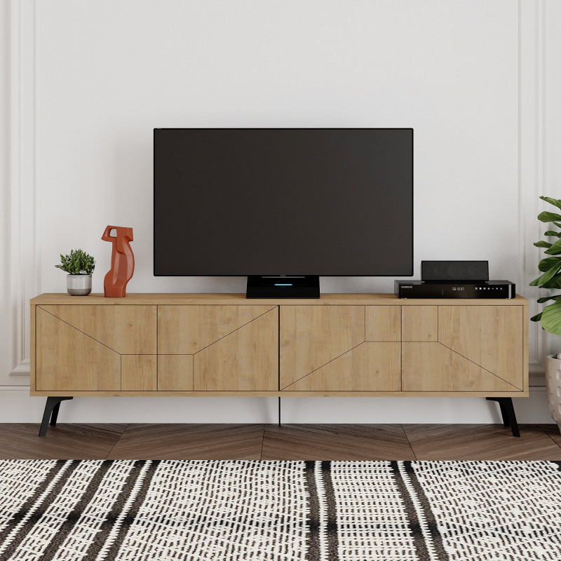 Mueble TV Dune roble Practica Hogar Mueble TV Dune roble Practica Hogar