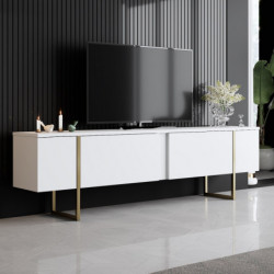 Conjunto de muebles de salón Luxe dorado blanco Practica Hogar