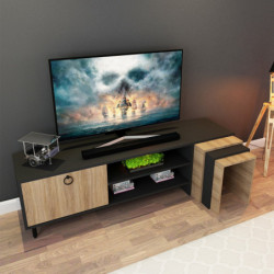 Mueble TV Zigon Sehpalı L503 roble negro Practica Hogar