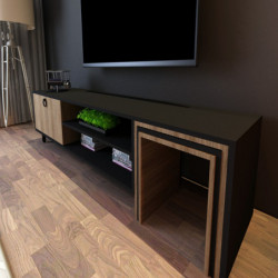 Mueble TV Zigon Sehpalı L503 roble negro Practica Hogar