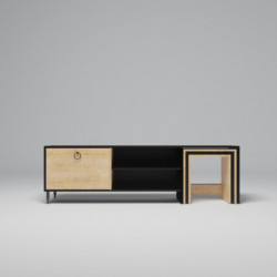 Mueble TV Zigon Sehpalı L503 roble negro Practica Hogar