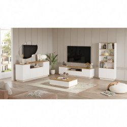 Conjunto de muebles de salón FR19-AW pino atlántico blanco Practica Hogar