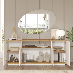 Conjunto de muebles de salón FR19-AW pino atlántico blanco Practica Hogar