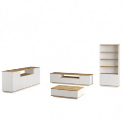 Conjunto de muebles de salón FR19-AW pino atlántico blanco Practica Hogar